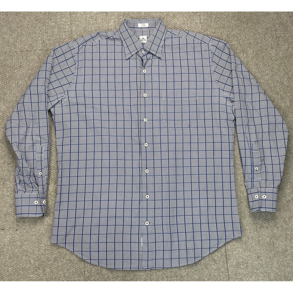 Peter Millar Men's Check Button Down Long Sleeve Shirt‎ Size Large